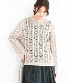 MK MICHEL KLEIN / エムケーミッシェルクラン ニット・セーター | かぎ針風透かし編みニット/洗える