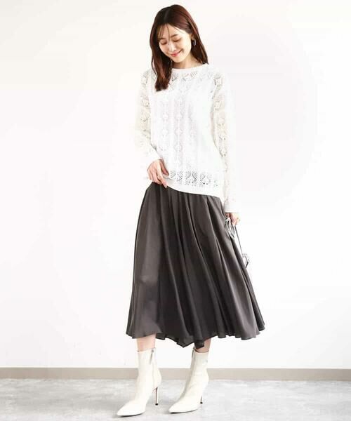 MK MICHEL KLEIN / エムケーミッシェルクラン ニット・セーター | かぎ針風透かし編みニット/洗える | 詳細10