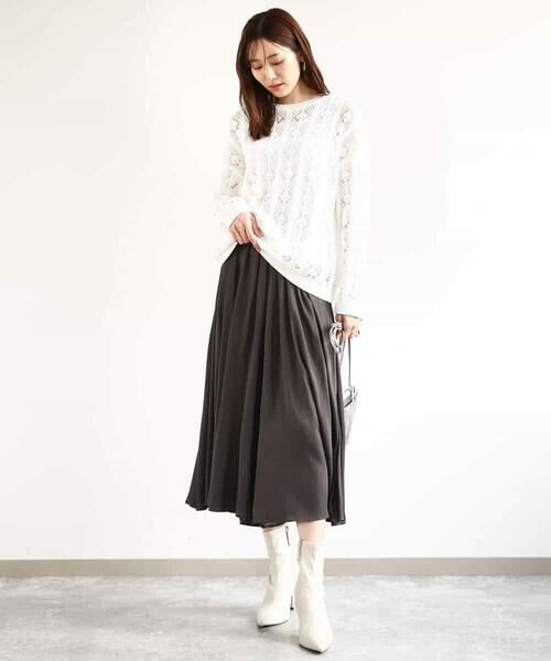 MK MICHEL KLEIN / エムケーミッシェルクラン ニット・セーター | かぎ針風透かし編みニット/洗える | 詳細11