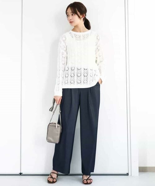 MK MICHEL KLEIN / エムケーミッシェルクラン ニット・セーター | かぎ針風透かし編みニット/洗える | 詳細14