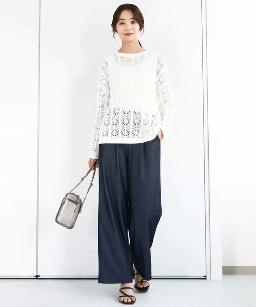 MK MICHEL KLEIN / エムケーミッシェルクラン ニット・セーター | かぎ針風透かし編みニット/洗える | 詳細15