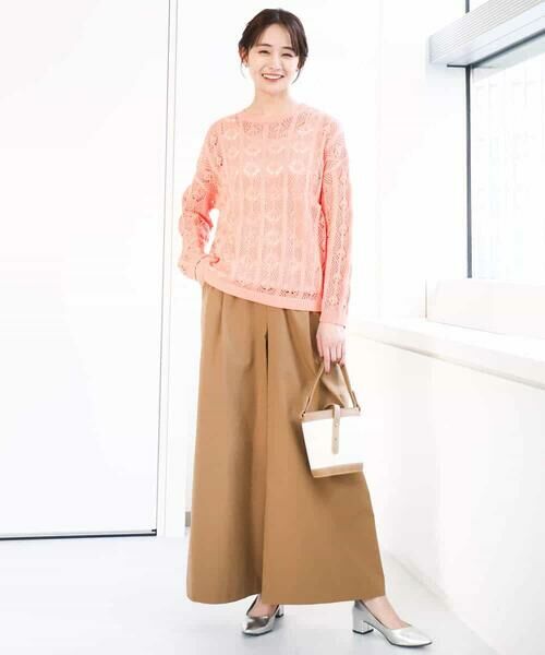 MK MICHEL KLEIN / エムケーミッシェルクラン ニット・セーター | かぎ針風透かし編みニット/洗える | 詳細2