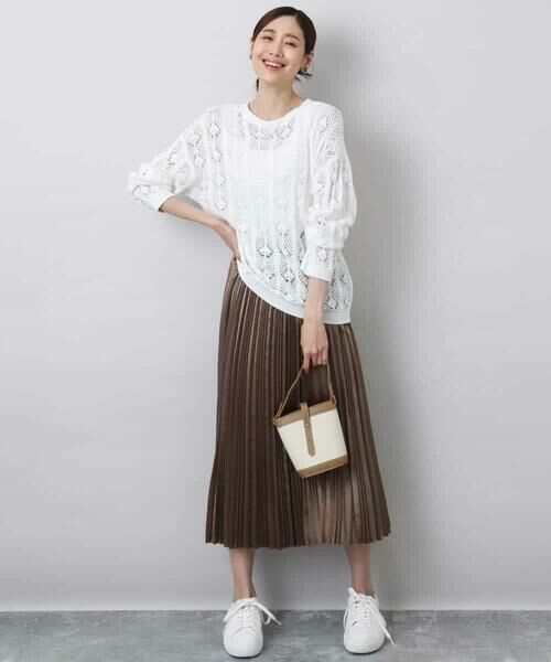 MK MICHEL KLEIN / エムケーミッシェルクラン ニット・セーター | かぎ針風透かし編みニット/洗える | 詳細20