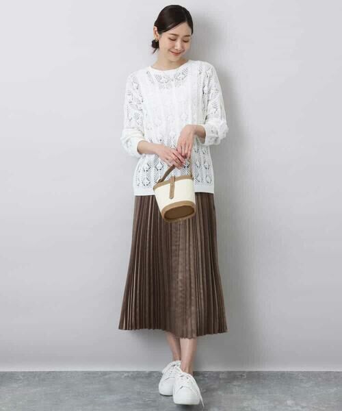 MK MICHEL KLEIN / エムケーミッシェルクラン ニット・セーター | かぎ針風透かし編みニット/洗える | 詳細21