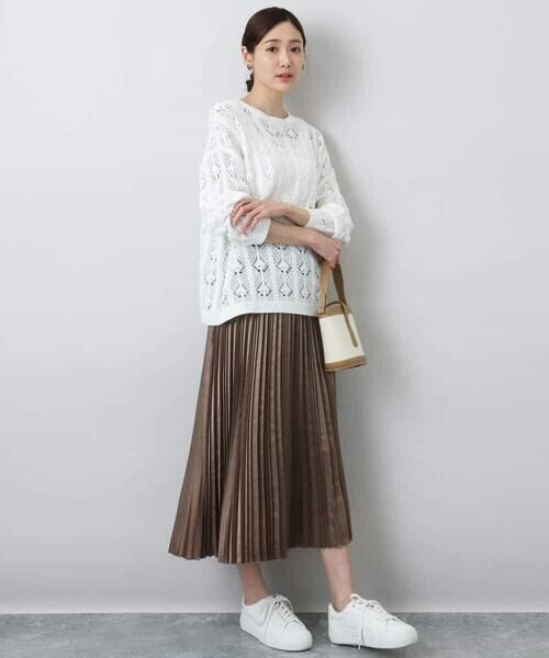 MK MICHEL KLEIN / エムケーミッシェルクラン ニット・セーター | かぎ針風透かし編みニット/洗える | 詳細22