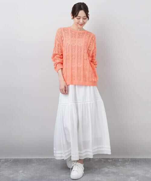 MK MICHEL KLEIN / エムケーミッシェルクラン ニット・セーター | かぎ針風透かし編みニット/洗える | 詳細23