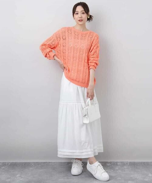 MK MICHEL KLEIN / エムケーミッシェルクラン ニット・セーター | かぎ針風透かし編みニット/洗える | 詳細24