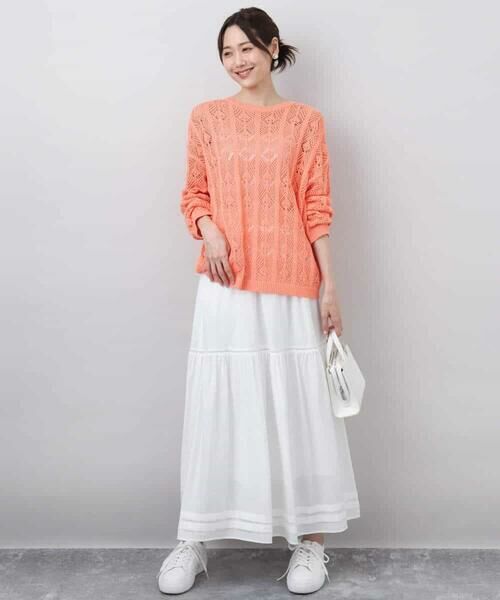 MK MICHEL KLEIN / エムケーミッシェルクラン ニット・セーター | かぎ針風透かし編みニット/洗える | 詳細25