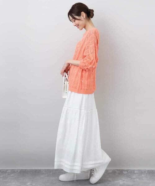 MK MICHEL KLEIN / エムケーミッシェルクラン ニット・セーター | かぎ針風透かし編みニット/洗える | 詳細26