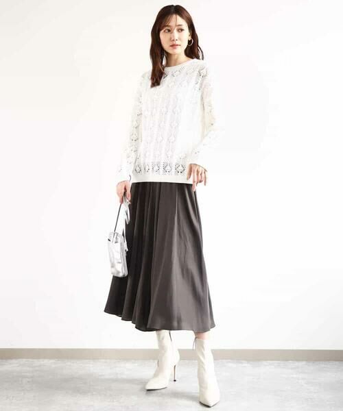 MK MICHEL KLEIN / エムケーミッシェルクラン ニット・セーター | かぎ針風透かし編みニット/洗える | 詳細7