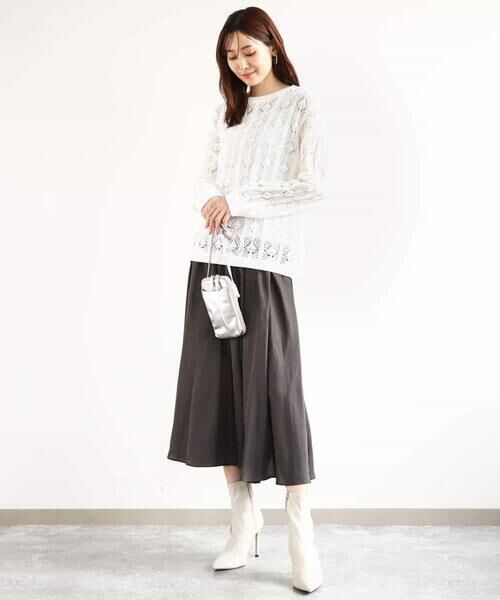 MK MICHEL KLEIN / エムケーミッシェルクラン ニット・セーター | かぎ針風透かし編みニット/洗える | 詳細8