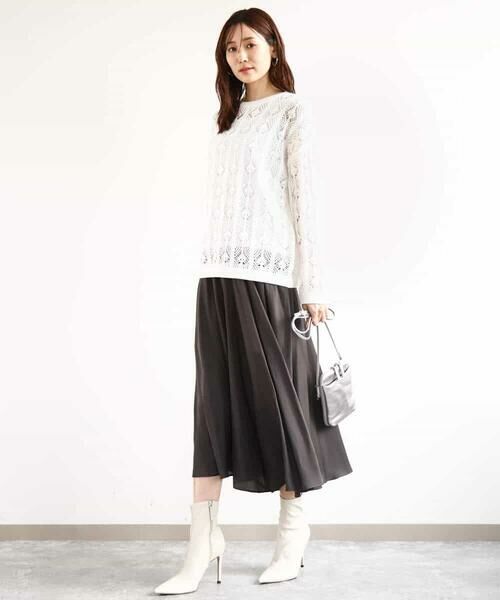 MK MICHEL KLEIN / エムケーミッシェルクラン ニット・セーター | かぎ針風透かし編みニット/洗える | 詳細9