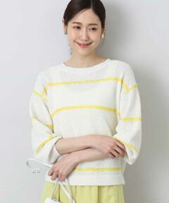 MK MICHEL KLEIN / エムケーミッシェルクラン ニット・セーター | スパンコールボーダーニット/洗える