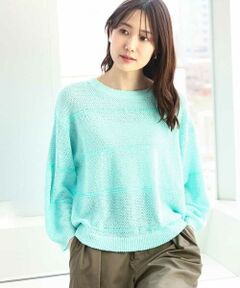 MK MICHEL KLEIN / エムケーミッシェルクラン ニット・セーター | スパンコールボーダーニット/洗える