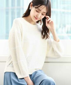 MK MICHEL KLEIN / エムケーミッシェルクラン ニット・セーター | スパンコールボーダーニット/洗える