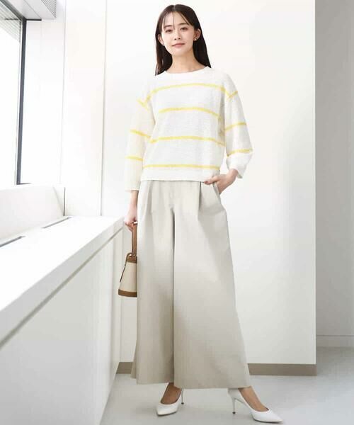 MK MICHEL KLEIN / エムケーミッシェルクラン ニット・セーター | スパンコールボーダーニット/洗える | 詳細10