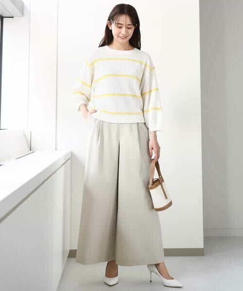 MK MICHEL KLEIN / エムケーミッシェルクラン ニット・セーター | スパンコールボーダーニット/洗える | 詳細11