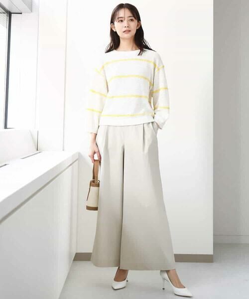 MK MICHEL KLEIN / エムケーミッシェルクラン ニット・セーター | スパンコールボーダーニット/洗える | 詳細12