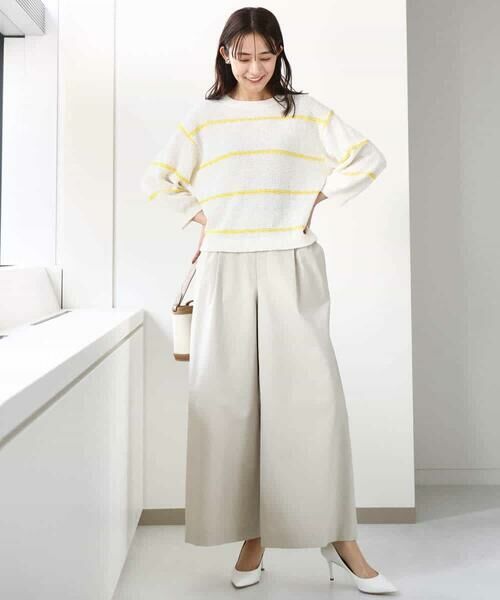 MK MICHEL KLEIN / エムケーミッシェルクラン ニット・セーター | スパンコールボーダーニット/洗える | 詳細13