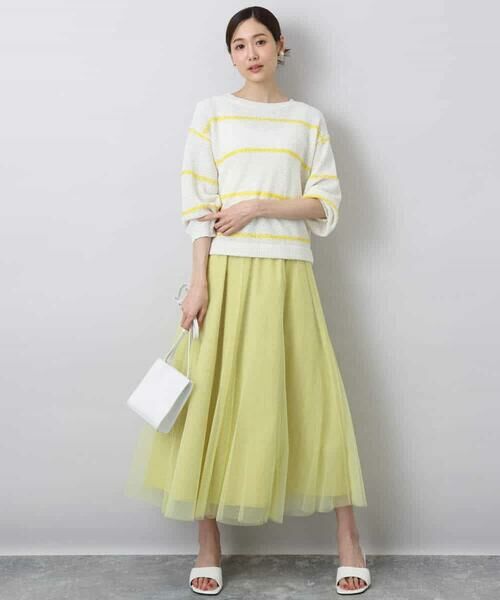 MK MICHEL KLEIN / エムケーミッシェルクラン ニット・セーター | スパンコールボーダーニット/洗える | 詳細14