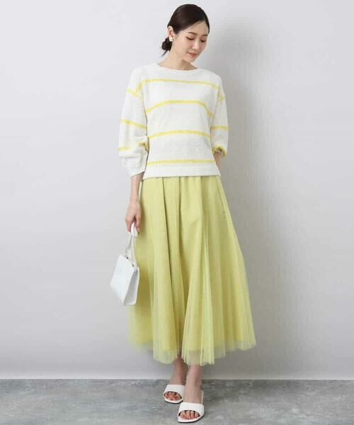 MK MICHEL KLEIN / エムケーミッシェルクラン ニット・セーター | スパンコールボーダーニット/洗える | 詳細15