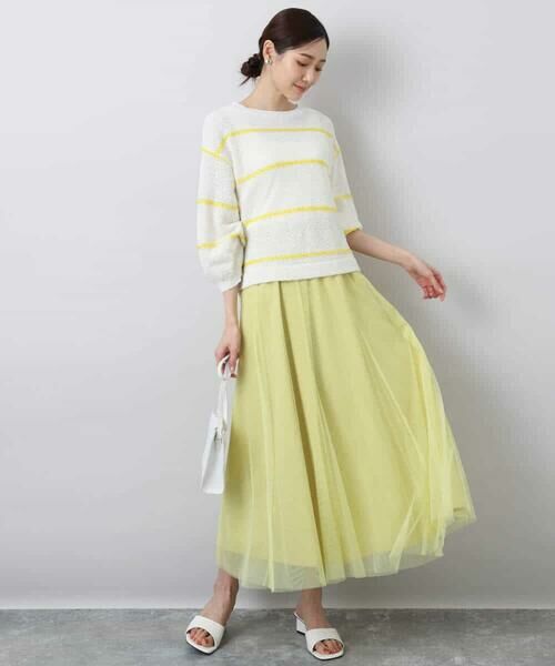 MK MICHEL KLEIN / エムケーミッシェルクラン ニット・セーター | スパンコールボーダーニット/洗える | 詳細16