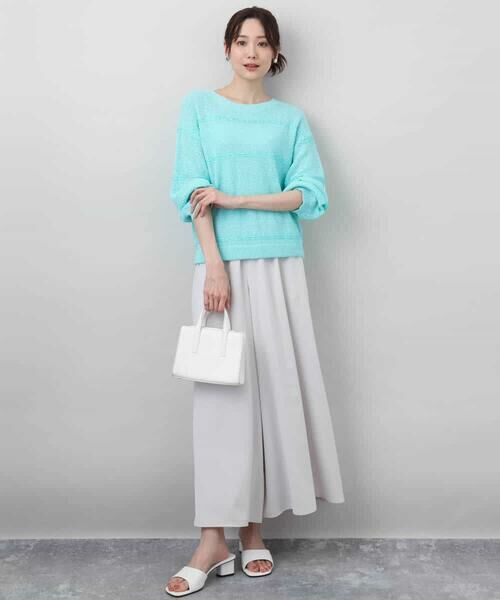 MK MICHEL KLEIN / エムケーミッシェルクラン ニット・セーター | スパンコールボーダーニット/洗える | 詳細17