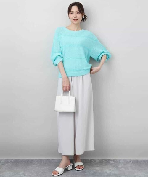 MK MICHEL KLEIN / エムケーミッシェルクラン ニット・セーター | スパンコールボーダーニット/洗える | 詳細18