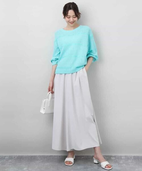 MK MICHEL KLEIN / エムケーミッシェルクラン ニット・セーター | スパンコールボーダーニット/洗える | 詳細19