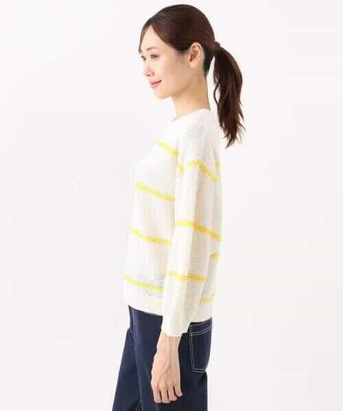 MK MICHEL KLEIN / エムケーミッシェルクラン ニット・セーター | スパンコールボーダーニット/洗える | 詳細21