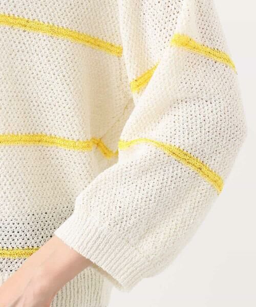 MK MICHEL KLEIN / エムケーミッシェルクラン ニット・セーター | スパンコールボーダーニット/洗える | 詳細24