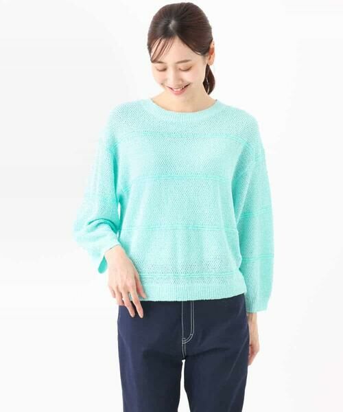 MK MICHEL KLEIN / エムケーミッシェルクラン ニット・セーター | スパンコールボーダーニット/洗える | 詳細27