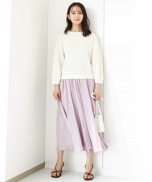 MK MICHEL KLEIN / エムケーミッシェルクラン ニット・セーター | スパンコールボーダーニット/洗える | 詳細3