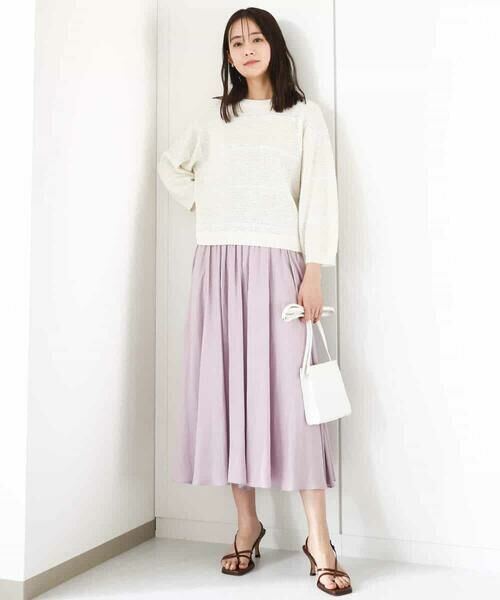 MK MICHEL KLEIN / エムケーミッシェルクラン ニット・セーター | スパンコールボーダーニット/洗える | 詳細4