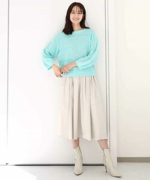 MK MICHEL KLEIN / エムケーミッシェルクラン ニット・セーター | スパンコールボーダーニット/洗える | 詳細6