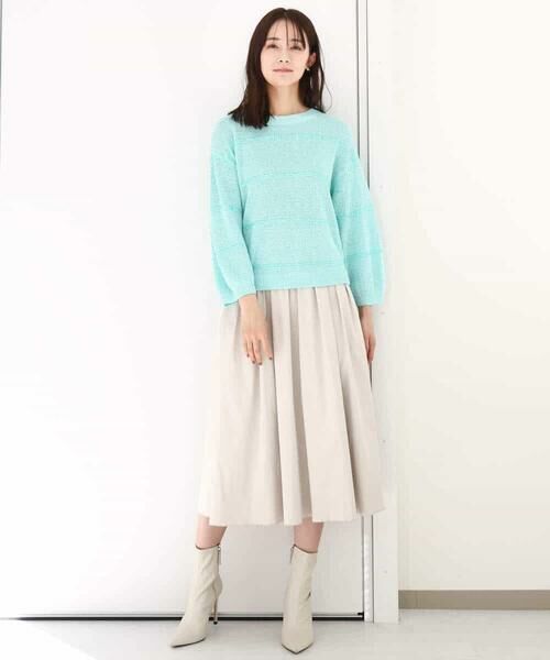 MK MICHEL KLEIN / エムケーミッシェルクラン ニット・セーター | スパンコールボーダーニット/洗える | 詳細7