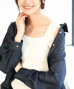 MK MICHEL KLEIN / エムケーミッシェルクラン タンクトップ | スクエアネックリブニットタンクトップ/UVカット/洗える