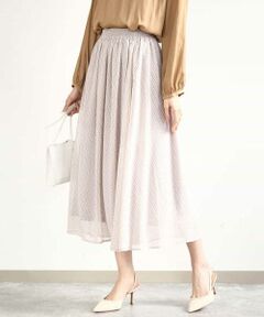 MK MICHEL KLEIN / エムケーミッシェルクラン ロング・マキシ丈スカート | 幾何柄シフォンスカート/洗える