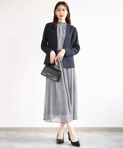 MK MICHEL KLEIN / エムケーミッシェルクラン ロング・マキシ丈スカート | 幾何柄シフォンスカート/洗える | 詳細6