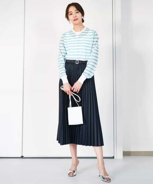 MK MICHEL KLEIN / エムケーミッシェルクラン ロング・マキシ丈スカート | デニムライクプリーツスカート/洗える | 詳細2