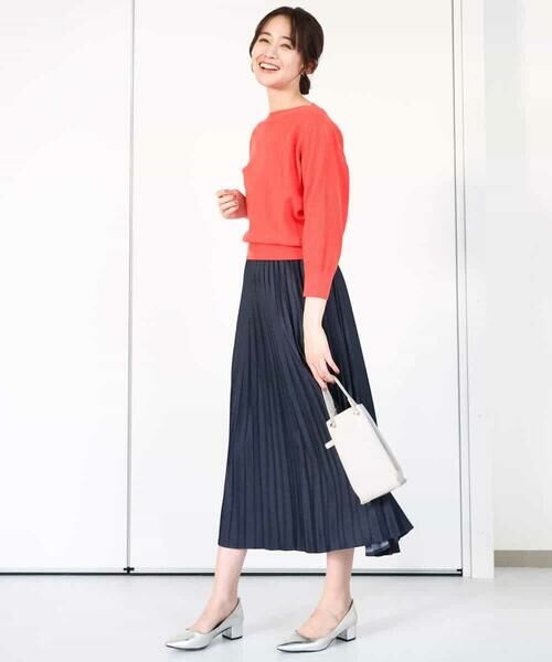 MK MICHEL KLEIN / エムケーミッシェルクラン ロング・マキシ丈スカート | デニムライクプリーツスカート/洗える | 詳細23