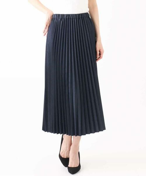 MK MICHEL KLEIN / エムケーミッシェルクラン ロング・マキシ丈スカート | デニムライクプリーツスカート/洗える | 詳細30