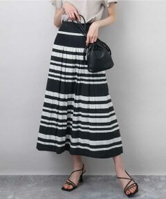 MK MICHEL KLEIN / エムケーミッシェルクラン ロング・マキシ丈スカート | ボーダーリバーシブルスカート/洗える