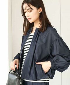 MK MICHEL KLEIN / エムケーミッシェルクラン その他アウター | デニムライクノーカラーブルゾン/洗える