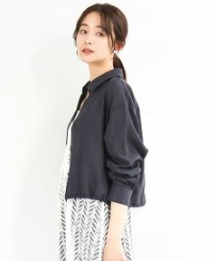 MK MICHEL KLEIN / エムケーミッシェルクラン その他アウター | ショート丈シャツブルゾン/洗える