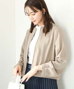 MK MICHEL KLEIN / エムケーミッシェルクラン その他アウター | ツイルノーカラーライトブルゾン/洗える