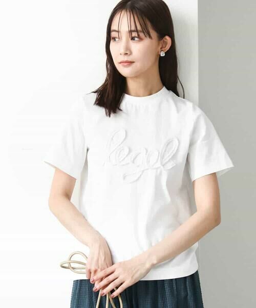 MK MICHEL KLEIN / エムケーミッシェルクラン カットソー | フリンジ刺繍ロゴTシャツ/洗える | 詳細1