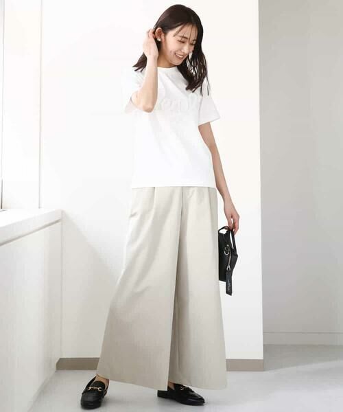 MK MICHEL KLEIN / エムケーミッシェルクラン カットソー | フリンジ刺繍ロゴTシャツ/洗える | 詳細10