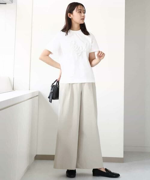 MK MICHEL KLEIN / エムケーミッシェルクラン カットソー | フリンジ刺繍ロゴTシャツ/洗える | 詳細11