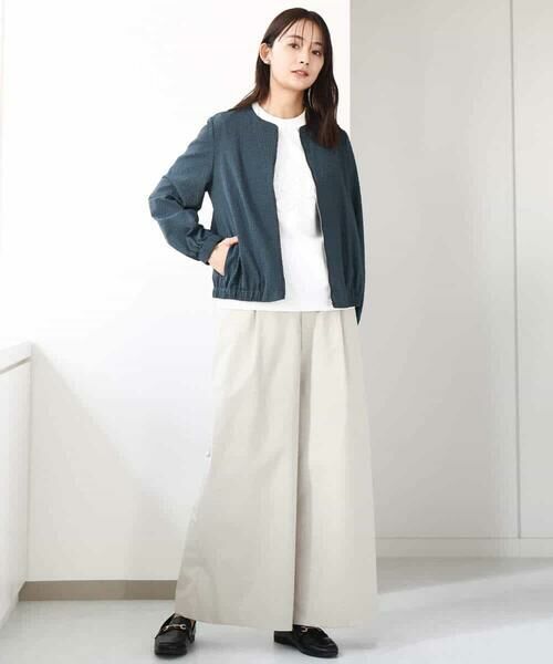 MK MICHEL KLEIN / エムケーミッシェルクラン カットソー | フリンジ刺繍ロゴTシャツ/洗える | 詳細14